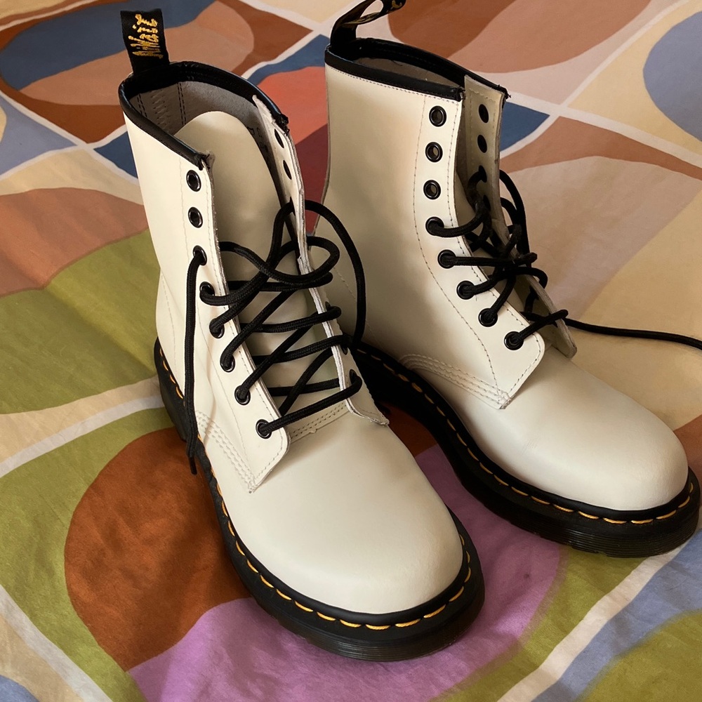 Dr. Martens White Combat Boots - Picture 3 of 11